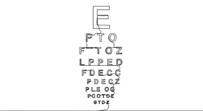 Snellen Eye Chart Vector Illustration for Vision Test