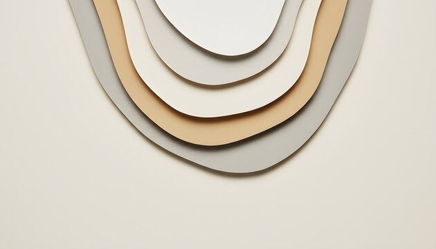 Abstract layered organic shapes in a neutral earthy color palette creating a serene modern design