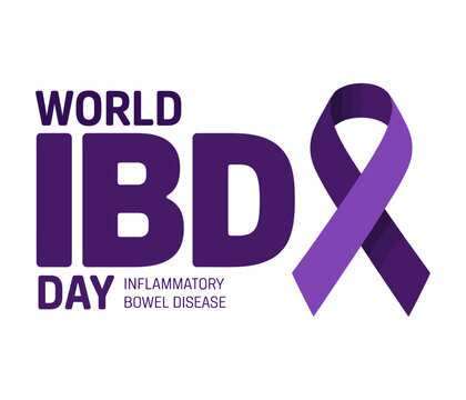 World IBD Day Awareness Ribbon with Digestive System Illustration &ndash; May 19