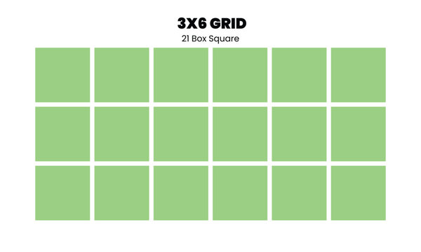 Structured 3x6 Grid Design with 18 Equal Squares