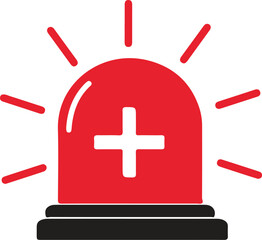Red Emergency Medical Siren Light Icon. © RIKARDO