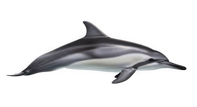 Realistic illustration of a striped dolphin isolated on transparent background