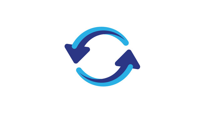 refresh arrows icon in blue and white