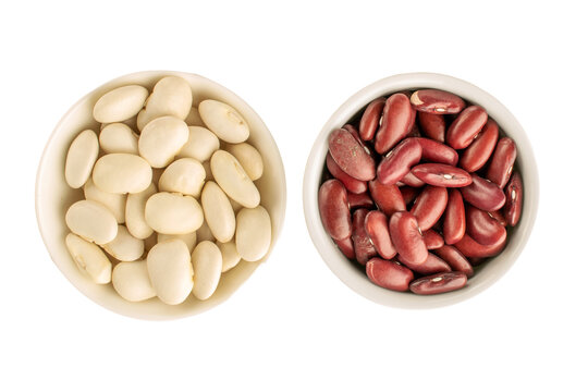 Dried beans isolated on white background.