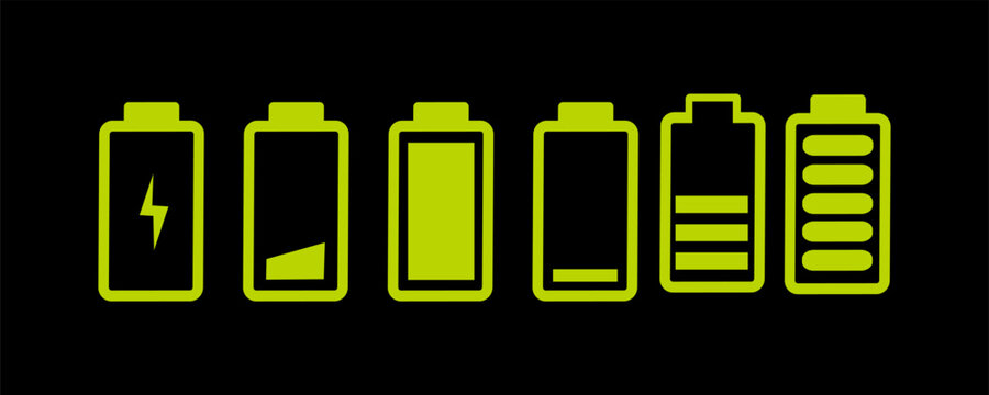 battery level indicators. Battery charge level icons,vector Eps10.