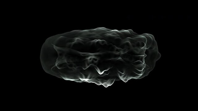 Abstract visualization of a gaseous anomaly or digital soul drifting in a dark void. Ideal for sci-fi intros, mystical themes, and psychological concepts.