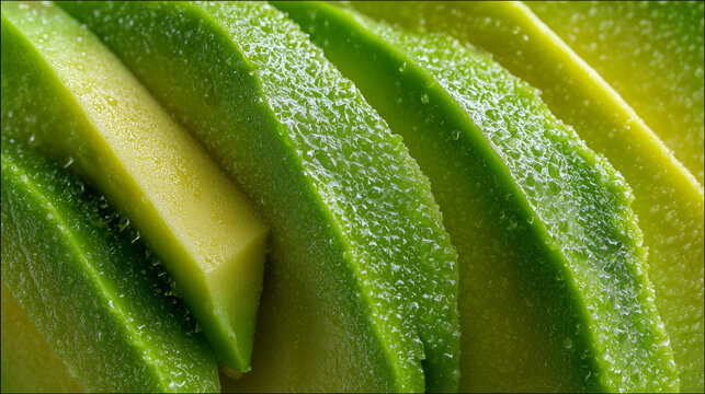 Macro photo of avocado texture, green creamy surface, fresh food concept