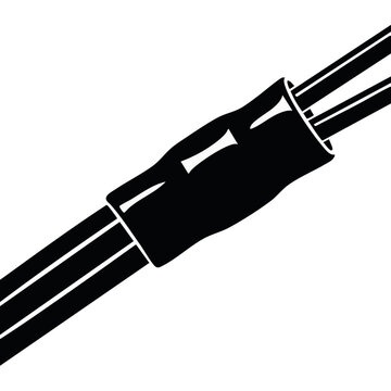 Electrical cable and wire vector illustration. Power connection and wiring element. Industrial technology graphic