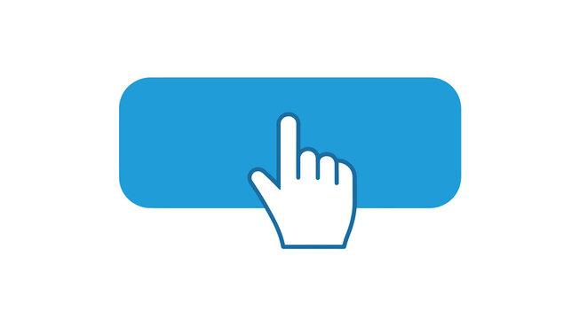 clickable button icon with hand cursor high quality