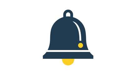 Fototapeta premium Flat Dark Blue Notification Bell Icon Vector Illustration