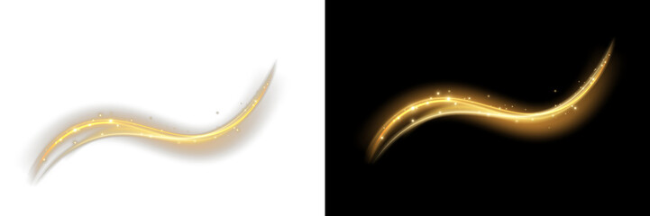 Elegant golden light swirl with soft glow and motion effect. Great for highlights, magic designs, or festive accents. Includes EPS, high-res JPG, and transparent PNG   © Alesya