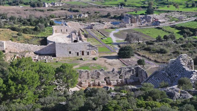 Ancient city of Patara with theater and bouleuterion in Turkey
