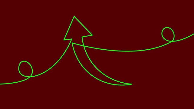 Arrow 4K animation forming growth direction symbol continuous line design