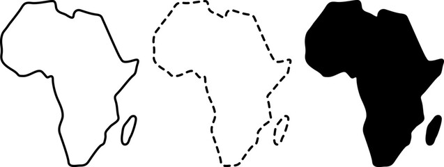 Set of africa map outlines isolated on white background © mohammad