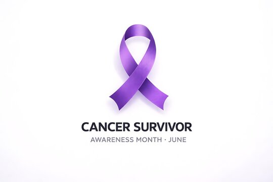 Purple cancer survivor awareness ribbon