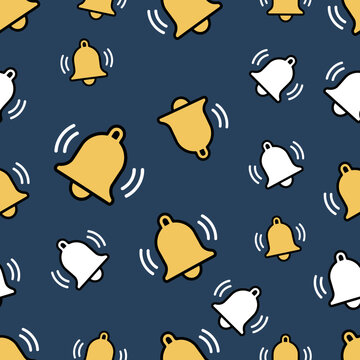 Notification Bell Icons Seamless Pattern Background