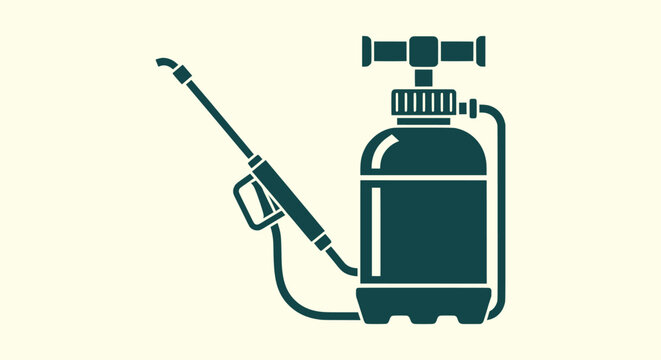 Manual Hand Pump Pressure Sprayer Tool for Gardening and Pest Control Treatment Icon Illustration