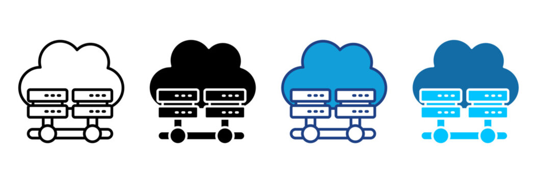 Virtualization Icon Set Multiple Style Vector Illustration