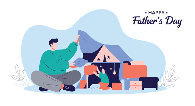Father's Day, Happy Father's Day, illustration, vector graphics, family, parenting, holiday, celebration