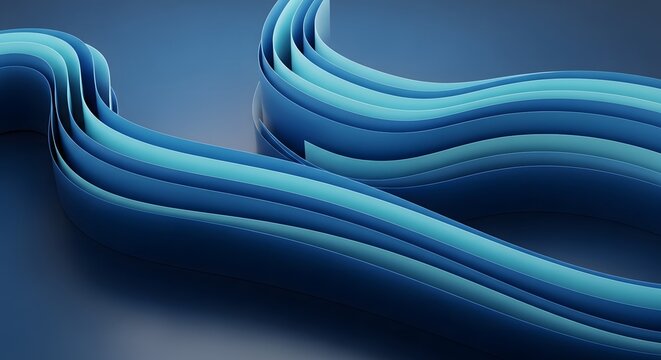 Abstract blue flowing lines background dynamic wave design modern gradient digital art smooth futuristic composition