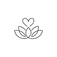 Fototapeta premium Lotus Flower Heart Logo