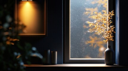 Fototapeta premium Autumnal window interior