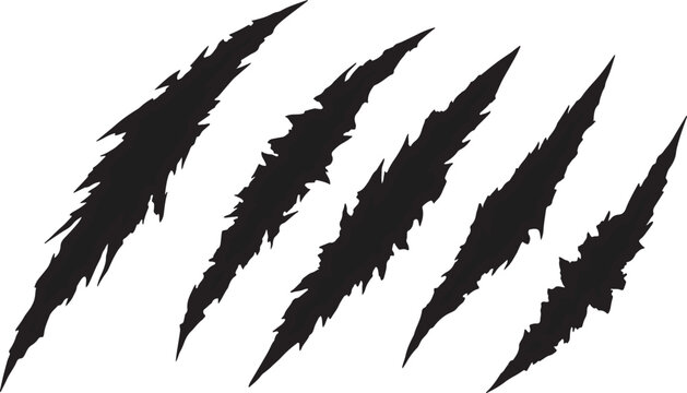 claw scratch marks torn slashes ripped texture horror grunge scratch vector illustration
