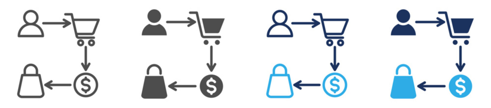 sales activities multi purpose icon set