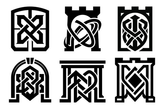 Strategy puzzle arrow roadmap mark collection