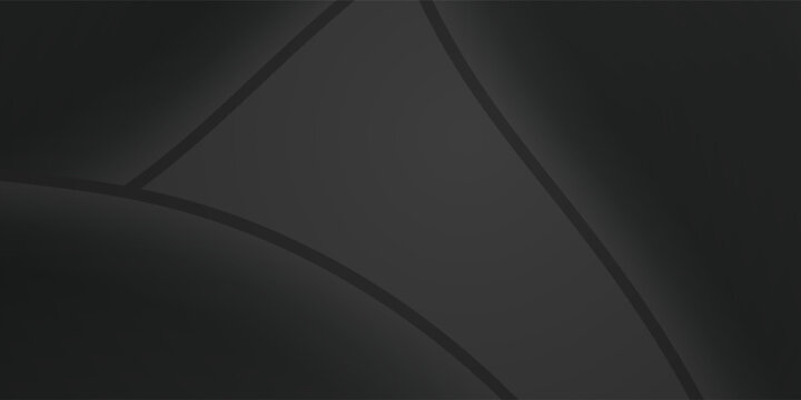 Dark deep black dynamic abstract vector background with wavy lines. Modern creative halftone premium gradient. 3d cover of business presentation banner for sale event night party. Soft shadow