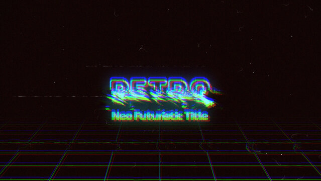 Retro Neo-Futuristic Animated Text Title with Sci-Fi Style