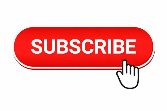 Red subscribe button with click effect illustration