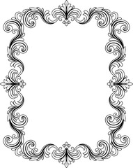 A filigree heraldic crest motif floral pattern border frame. Original design in a vintage style. © Christos Georghiou