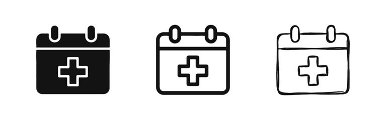 Fototapeta premium Medical Appointment Calendar Icon Set - Healthcare Scheduling Symbol