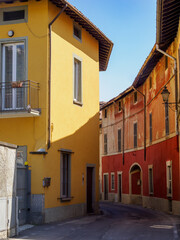 Fototapeta premium Historic buildings of Galbiate, old town in Lecco province, Italy