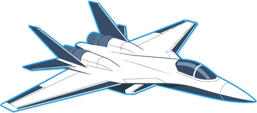 Fighter jet silhouette appears in a stylized graphic design perfect for aeronautical presentations.