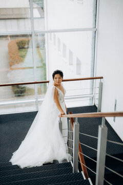 bride's preparations for a wedding in a  cottage