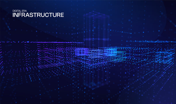 Technology cube abstract for background data 3d and science graphic research. Scientific dot digital for geometry visualization presentation and system chemical object. Technology design business.