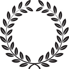 Fototapeta premium Laurel wreath in black and white Vector
