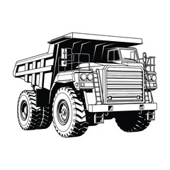 Large mining dump truck vehicle for heavy construction work © vector_designer