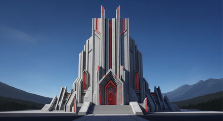 Futuristic Fantasy Castle Architecture Design. © Ndanu