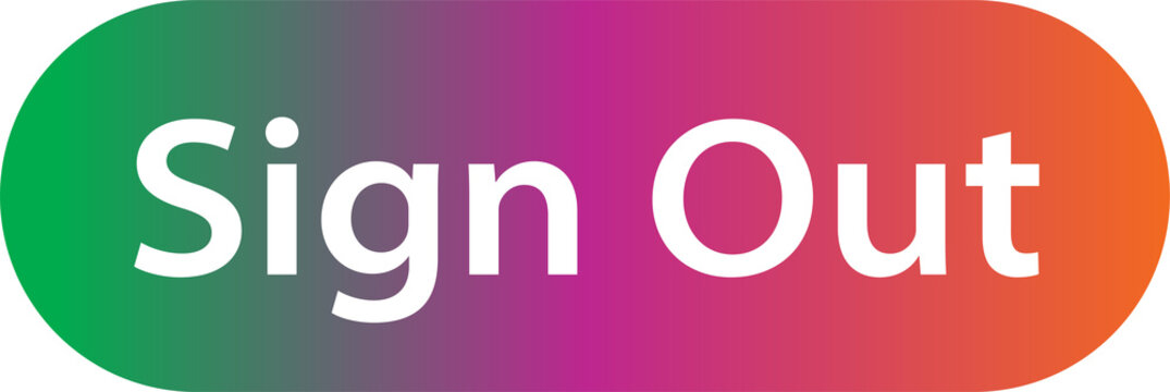 modern sign out button with gradient colors isolated on transparent background