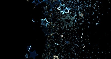 Mesmerizing visual of stars cascading across a black background, perfect for adding a touch of wonder to any project. Pe © vegefox.com