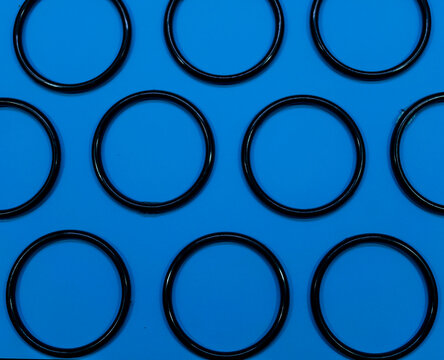 Blak Circle round shape pattern with blue background