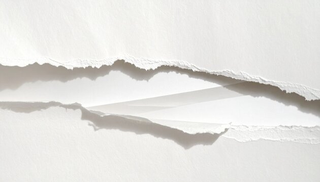 Torn paper reveals layers underneath with jagged edges and shadows on surface