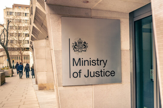 LONDON - Ministry of Justice entrance 102 Petty France Whitehall London government building