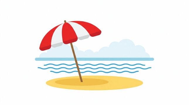 Beach scene with umbrella