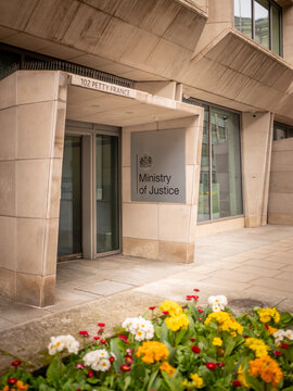 LONDON - Ministry of Justice entrance 102 Petty France Whitehall London government building