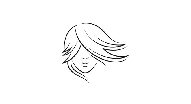 A minimalist line drawing of a woman's face.