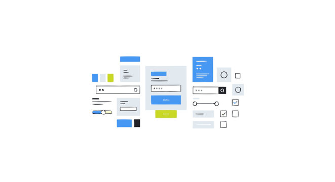 Collection of flat design user interface components for web development